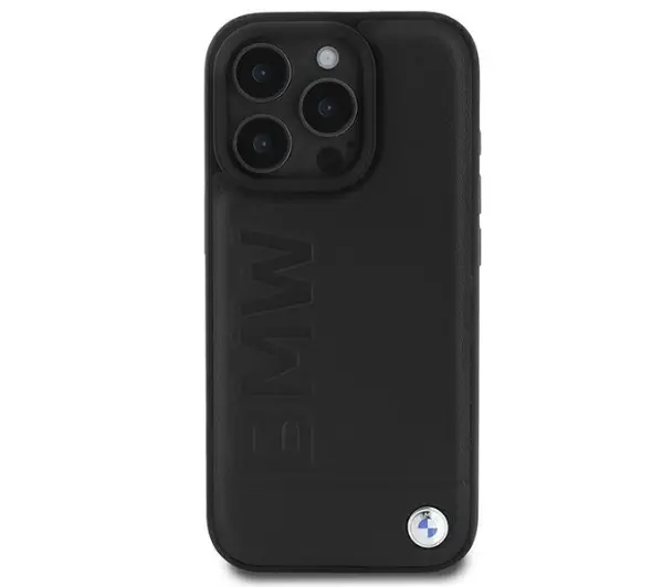 BMW Leather Hot Stamp do iPhone 16 Pro Czarny