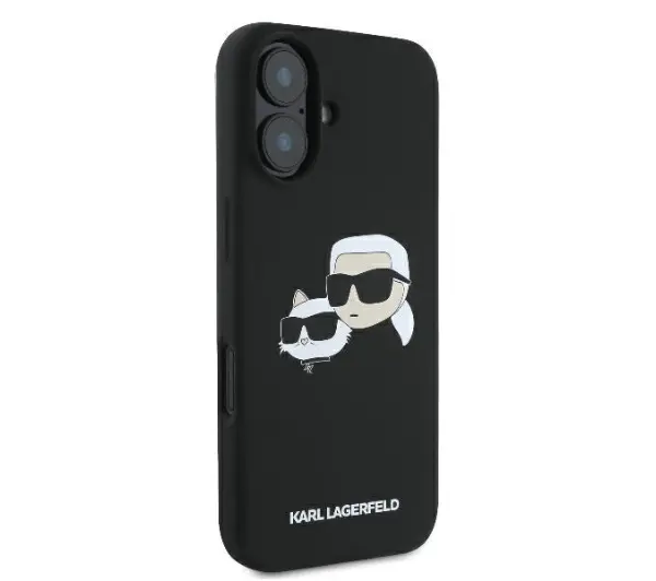 Karl Lagerfeld Silicone Double Heads Print MagSafe do iPhone 16 Czarny
