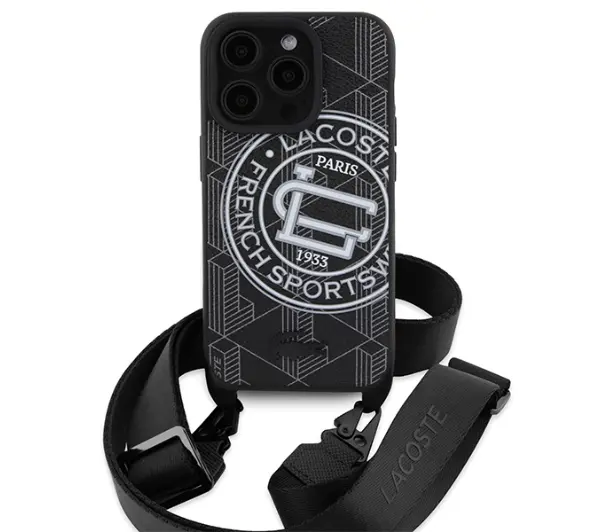Lacoste Mono Sportswear MagSafe do iPhone 16 Pro Max Czarny