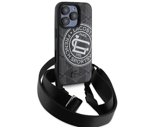 Lacoste Mono Sportswear MagSafe do iPhone 16 Pro Max Czarny