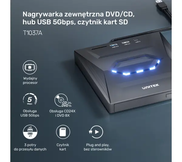 Unitek T1037A01 Czarny