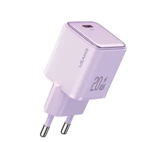 USAMS  1xUSB-C PD 20W  PD3.0 Fast Charging Purpurowy