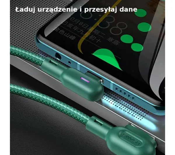 USAMS USB do microUSB 2A 1,2m Zielony