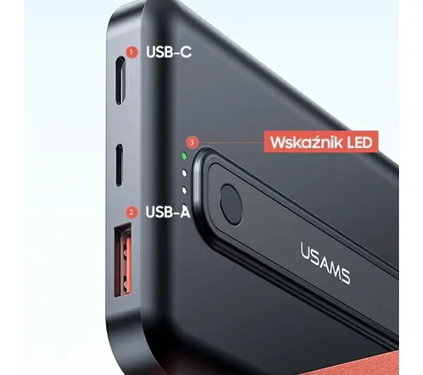 USAMS PB64 10000mAh PD 20W Czarny