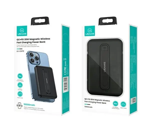 USAMS PB64 10000mAh PD 20W Czarny
