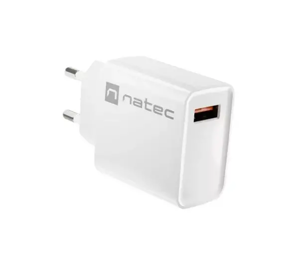 Natec Ribera 1x USB-A 18W Biały