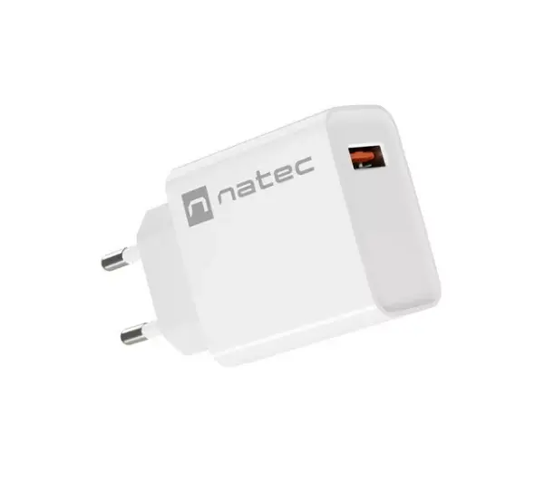 Natec Ribera 1x USB-A 18W Biały