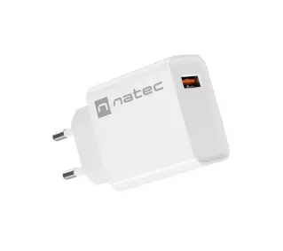 Natec Ribera 1x USB-A 18W Biały