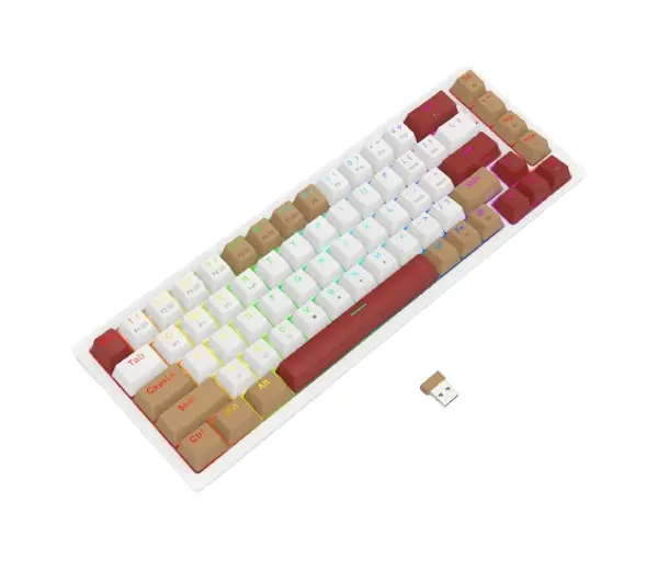 Redragon Rammus K677 Pro Brown Switch Biało-brązowy