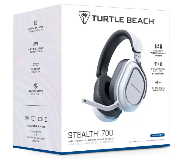 Turtle Beach Stealth 700 Gen 3 PlayStation Nauszne Biały - Kup na Raty - RRSO 0%