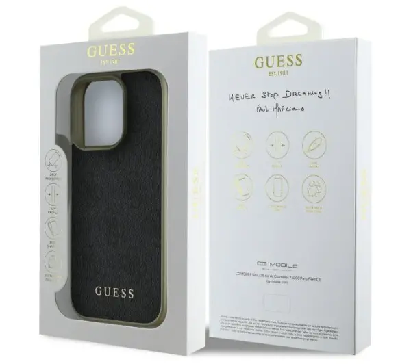 Guess 4G Charms Collection do iPhone 16 Pro Max Czarny