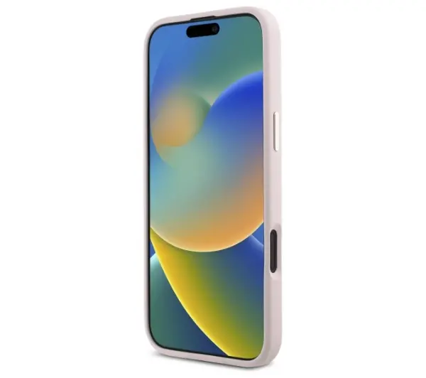 Guess Silicone Script Metal Logo & Frame do iPhone 16 Plus Różowy