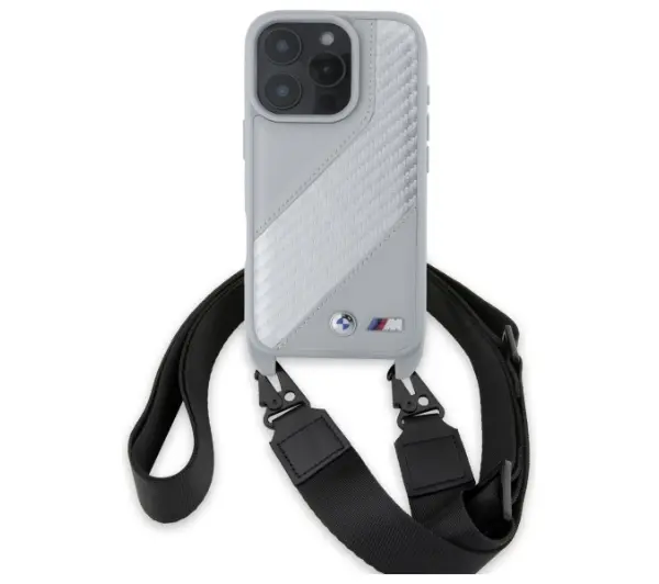 BMW M Edition Carbon Stripe & Strap do iPhone 16 Pro Szary