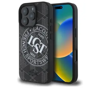 Lacoste Mono Sportswear MagSafe do iPhone 16 Pro Max Czarny