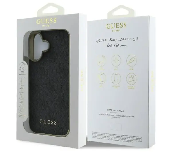Guess 4G Charms Collection do iPhone 16 Czarny