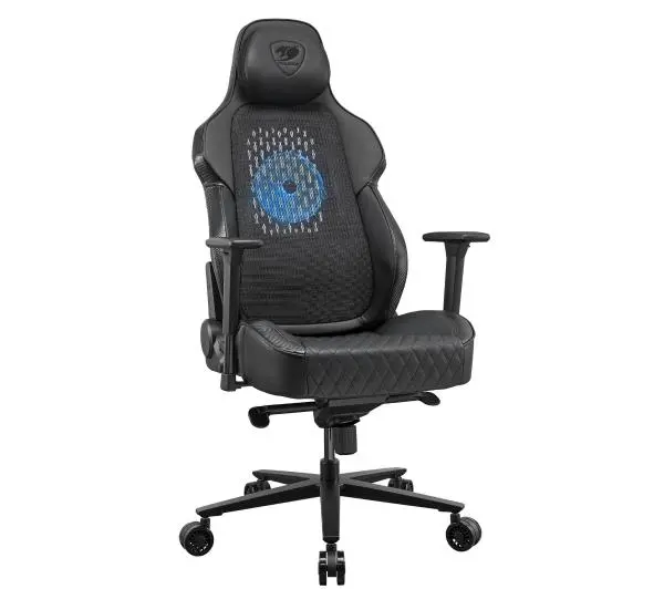 Cougar NxSys Aero Black Gamingowy do 160kg Skóra PVC Tkanina Czarny + mysz Airblader - Kup na Raty - RRSO 0%
