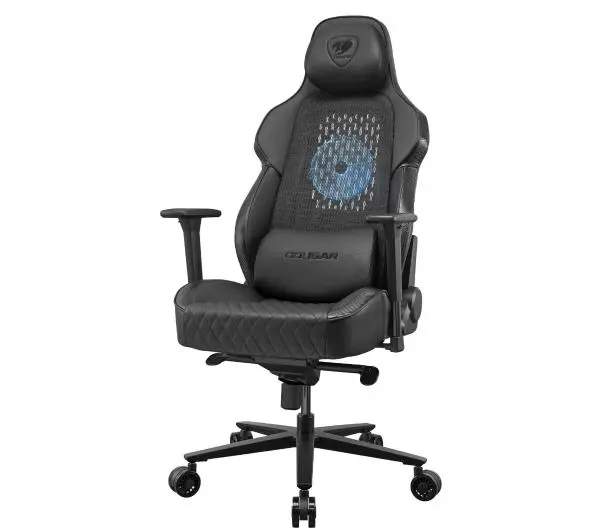 Cougar NxSys Aero Black Gamingowy do 160kg Skóra PVC Tkanina Czarny + mysz Airblader - Kup na Raty - RRSO 0%