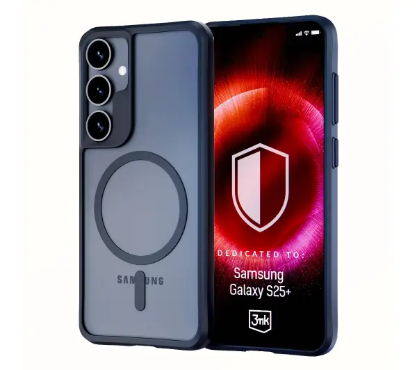 Etui 3MK Satin Armor MagCase do Samsung Galaxy S25+ Przezroczysto-czarny