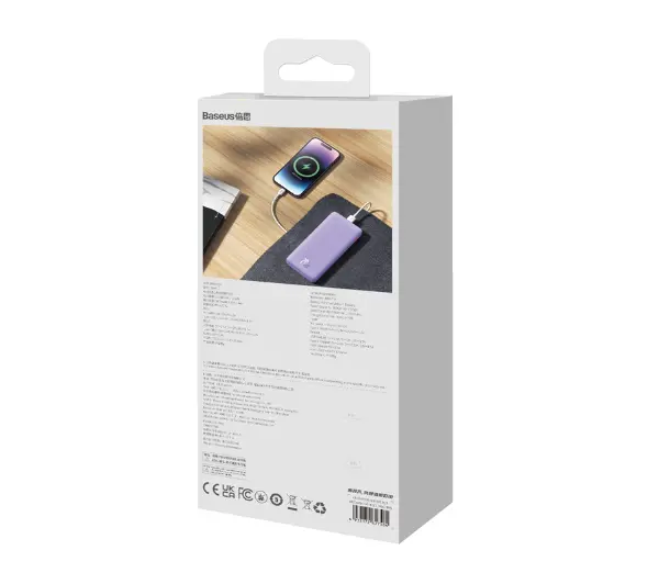 Baseus P10022801513-00 Airpow 10000mAh 20W Fioletowy - ⚡ EURO HIT CENOWY! ⚡