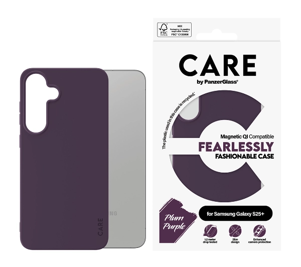 PanzerGlass Fearlessly Fashionable Magnetic Qi do Samsung Galaxy S25 Plus Fioletowy