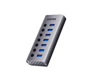 Unitek H1314A01-EU 7w1 5Gbps z przełącznikami portów USB A 3.0 Szary