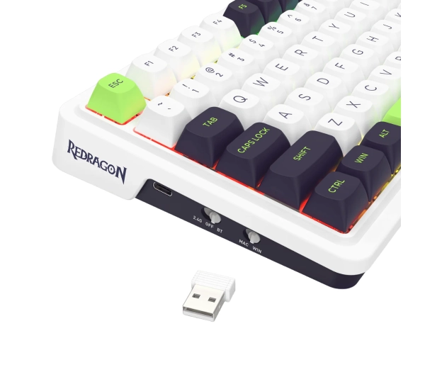 Redragon Eisa Max K686WBG-RGB-MAX Biało-zielony