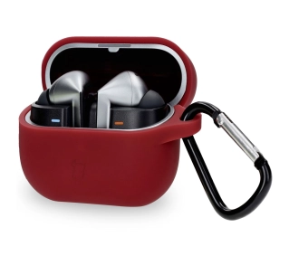 Bizon Silikonowe z karabińczykiem do Samsung Galaxy Buds 3/3 Pro Burgundowy