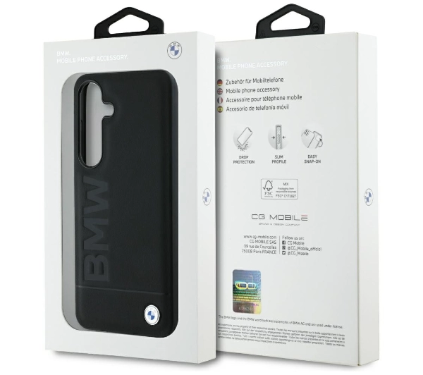 BMW Leather Big Wordmark do Galaxy S25 Plus Czarny