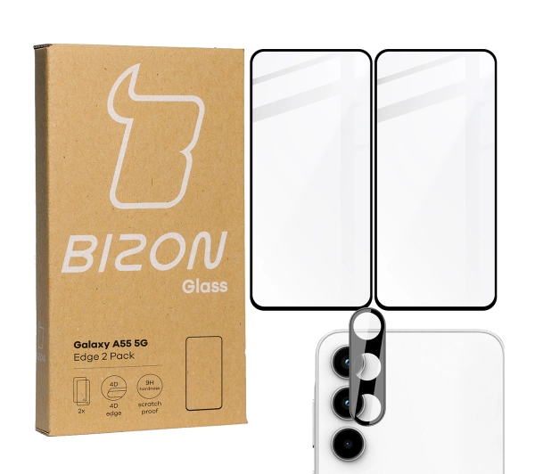 Bizon 2x szkło + szybka na aparat Edge 2 Pack do Galaxy A55 5G