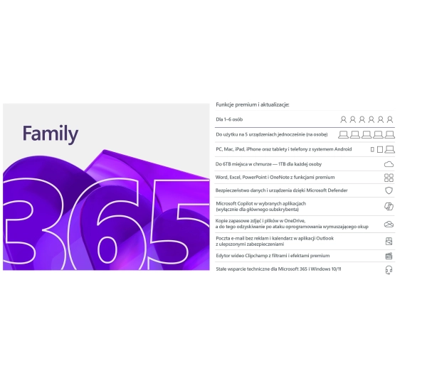 Microsoft 365 Family 2025 Kod aktywacyjnyDostęp po opłaceniu zakupu