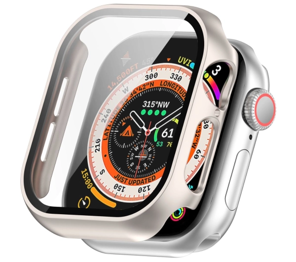 Bizon ze szkłem do Apple Watch 10/11 46mm Szampańskie