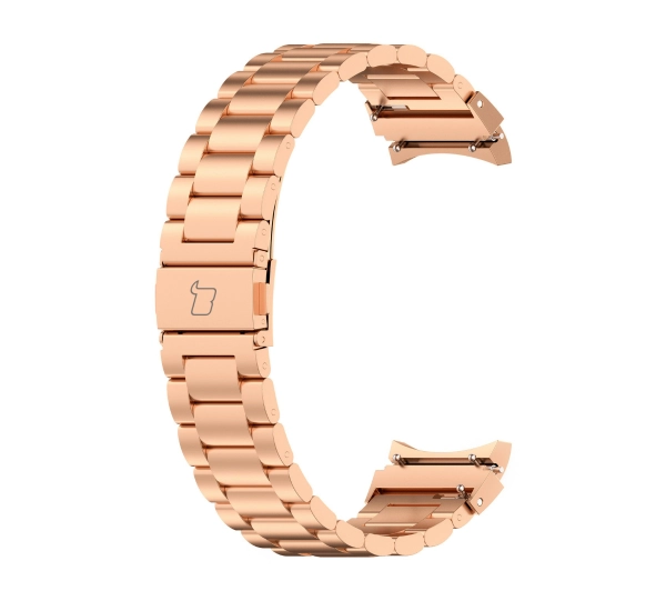 Bizon ze stali nierdzewnej Aura do Samsung Galaxy Watch FE/7/6/6 Classic/5/5 Pro/4/4 Classic Różowo-złoty