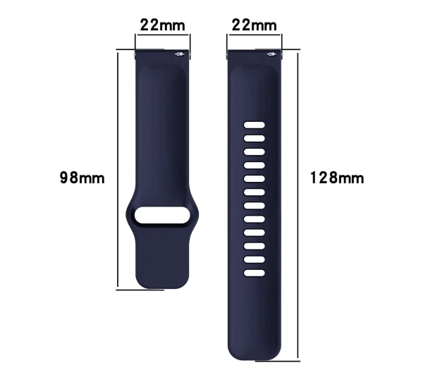 Bizon Strap Watch Silicone Pro H QuickRelease 22mm Granatowy