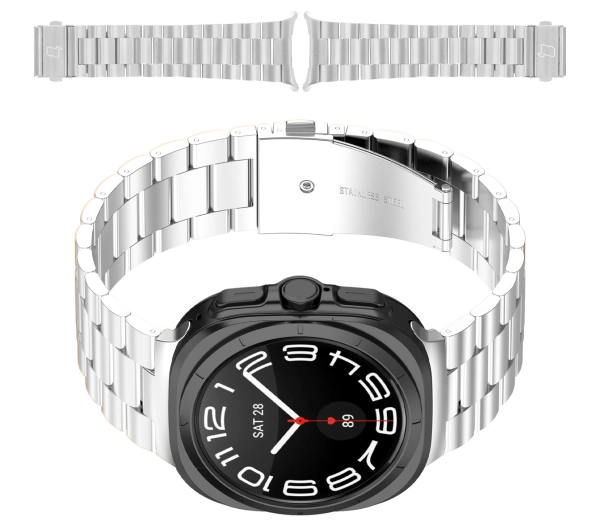 Bizon ze stali nierdzewnej Aura do Galaxy Watch Ultra 47mm Srebrny