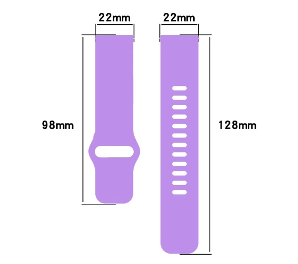 Bizon Strap Watch Silicone Pro H QuickRelease 22mm Filoletowy