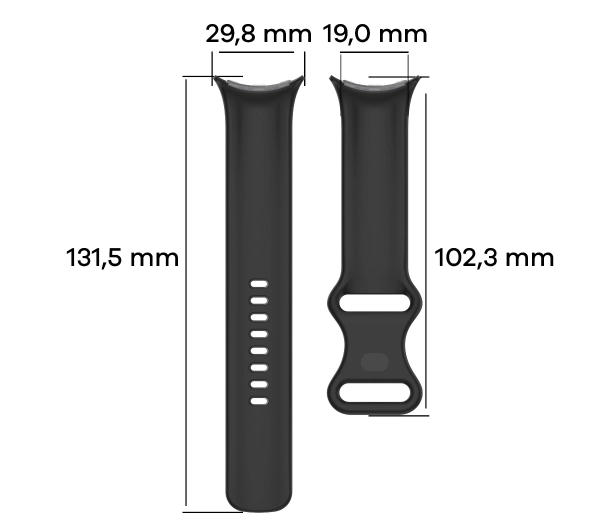 Bizon Strap Watch Silicone S do Google Pixel Watch 3 45mm Czarny