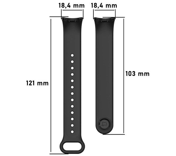 Bizon Strap Watch Dots do Xiaomi Mi Smart Band 8 Czarny