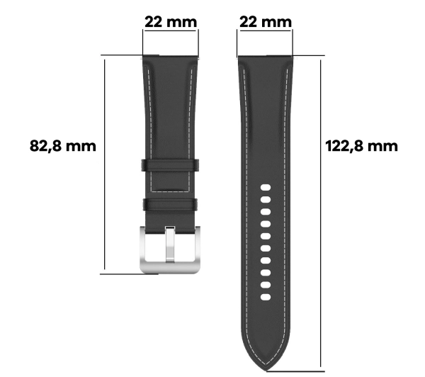Bizon skórzany  Casual QuickRelease 22mm Czarny