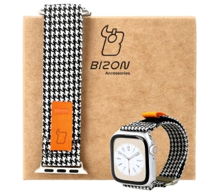 Bizon Strap Watch Urban do Apple Watch 38/40/41/42mm Czarno-biała pepitka