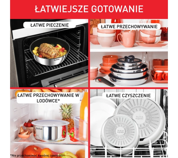 Tefal Cook Eat L8813S75 Indukcja Titanium 22cm, 26cm