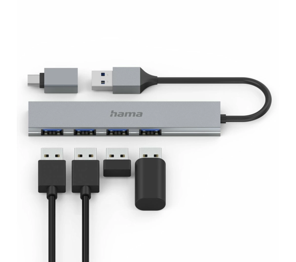 Hama Premium USB 3.2 Adapter USB-C USB A Szary