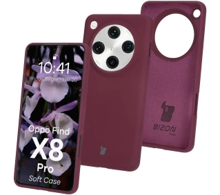 Bizon Silikonowe Soft do Oppo Find X8 Pro Ciemno-fioletowy