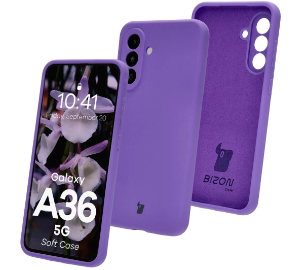 Bizon Silikonowe Soft do Galaxy A36 5G Fioletowy