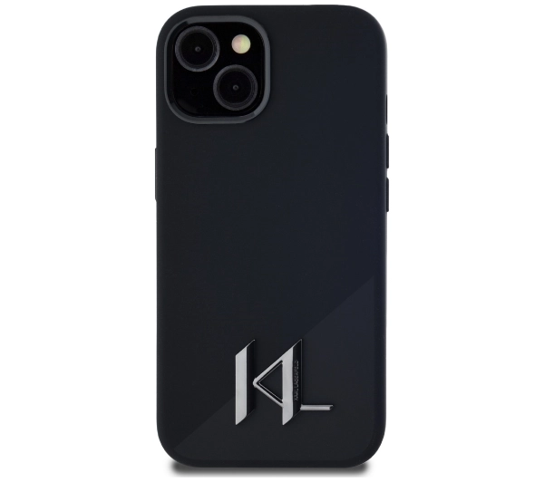 Karl Lagerfeld Silicone Shadow Metal Initial MagSafe do iPhone 15 Czarny