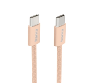 Hama Fabric USB-C do USB-C 1m Pomarańczowy
