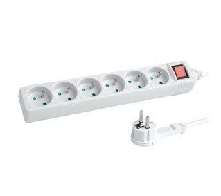 Hama P2223745 "STANDARD" 6 Gniazd 3m Biały