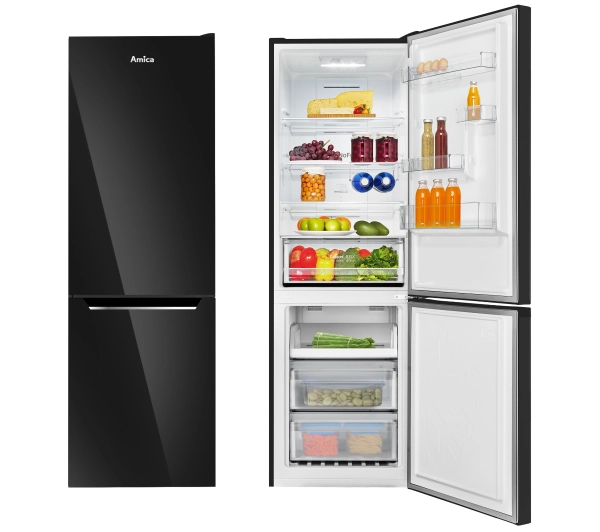 Amica FK3506D.2F (E) Pełny No Frost 185,5cm Komora świeżości Czarny półmat - TRZECI -55%, ALBO 5-TY ZA 1ZŁ - Kup na Raty - RRSO 0%