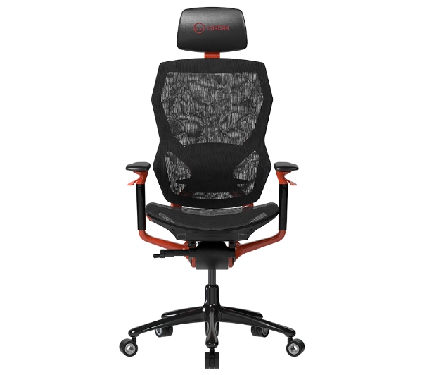 Lorgar Grace 855 Gamingowy do 150kg Tkanina Czarno-czerwony