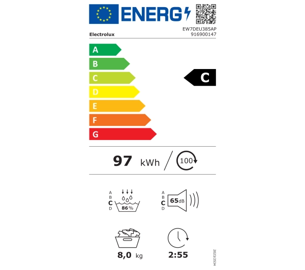 Electrolux pralka 700 SteamCare EW7F3482P 8kg 1400 obr/min + suszarka 700 DelicateCare EW7DEU385AP 63,8cm 8kg - TRZECI -55%, ALBO 5-TY ZA 1ZŁ - Kup na Raty - RRSO 0%