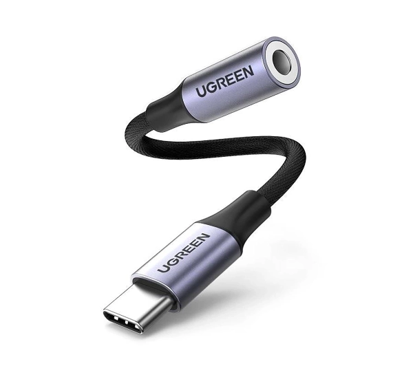 UGREEN AV161 do słuchawek USB-C / mini jack 3,5 mm 10 cm Szary